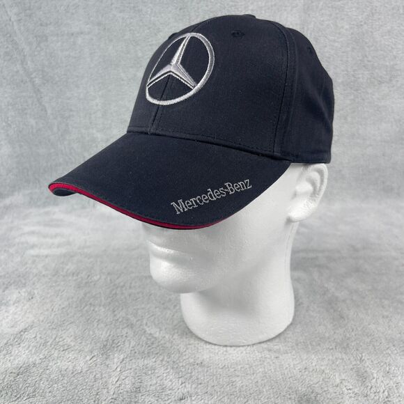 Mercedes Benz Baseball Cap Strap Back Adjustable Black Embroidered One Size - Picture 11 of 11